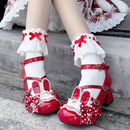 Socks Trim Bow Lace