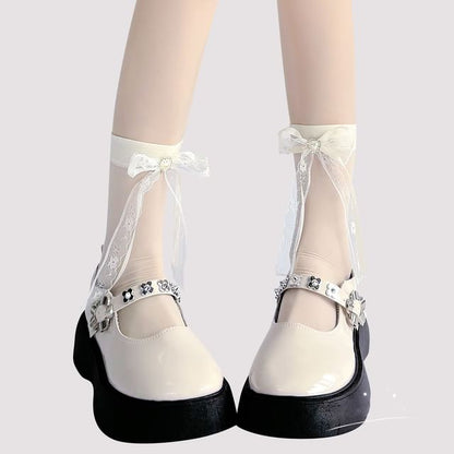 Bow Sheer Socks Crew