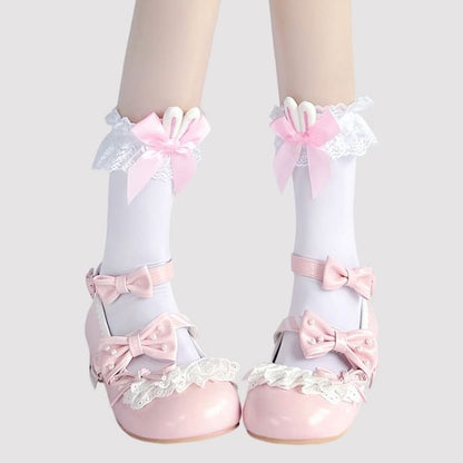 Designs) (Various Bow Trim Socks Lace
