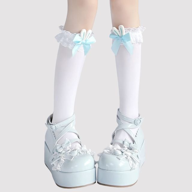 Designs) (Various Bow Trim Socks Lace