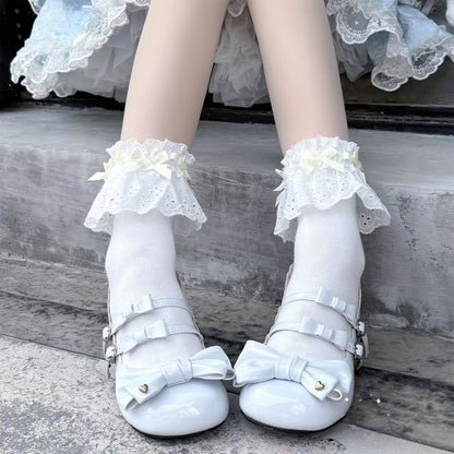 Socks Trim Bow Lace
