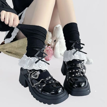 Leg Warmers Trim Lace Bow