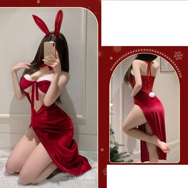 Christmas Rabbit Girl Lingerie Costume Set