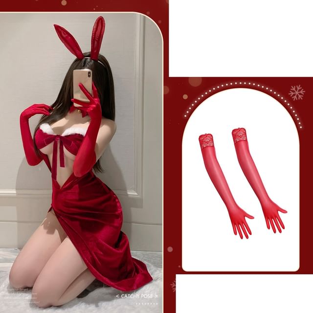 Christmas Rabbit Girl Lingerie Costume Set