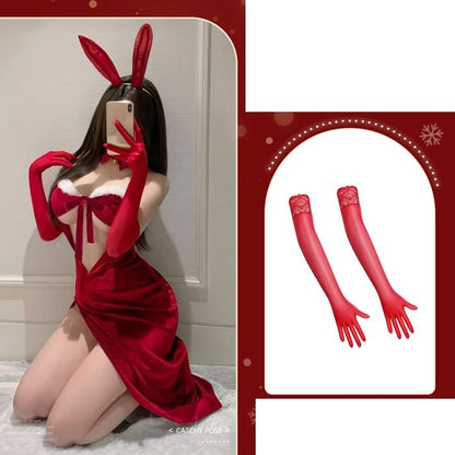 Christmas Rabbit Girl Lingerie Costume Set