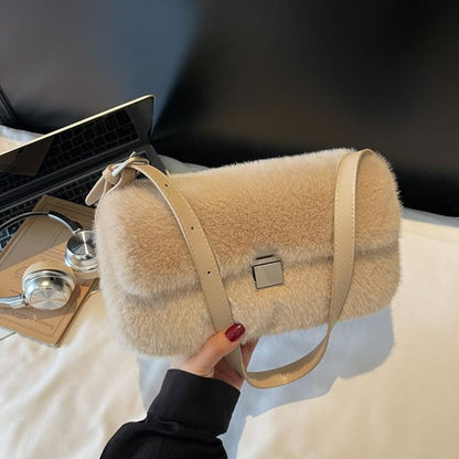 Flap Faux Fur Shoulder Bag