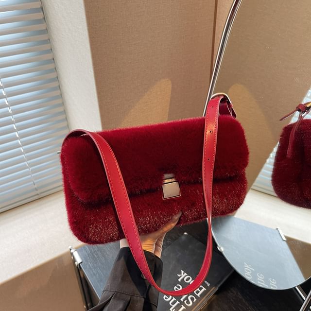 Flap Faux Fur Shoulder Bag