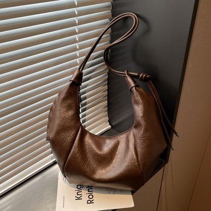 Panel Faux Leather Shoulder Bag