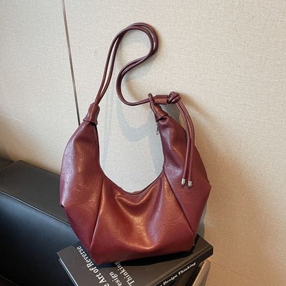 Panel Faux Leather Shoulder Bag