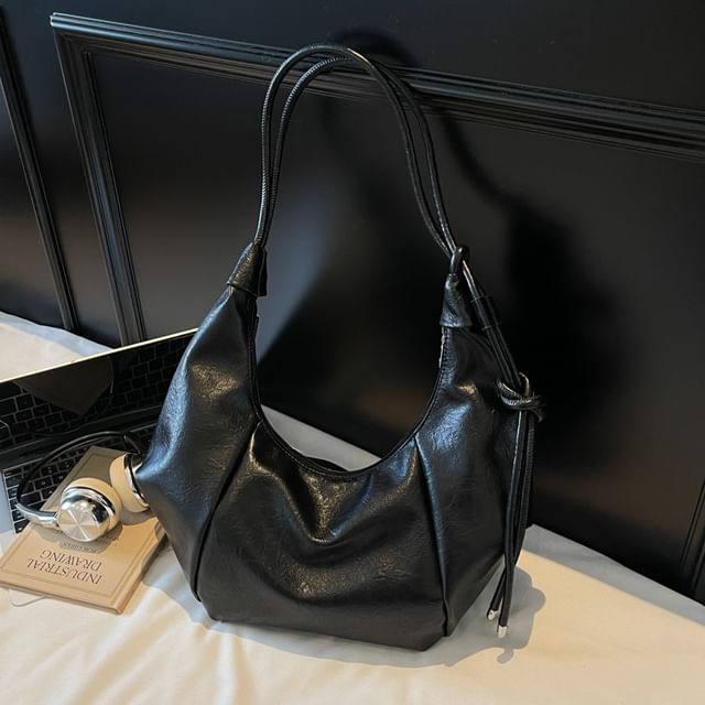 Panel Faux Leather Shoulder Bag