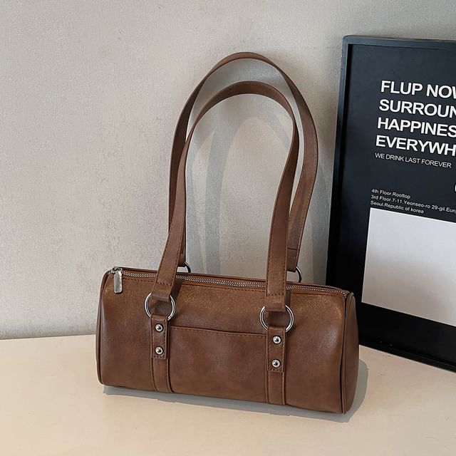 Faux Leather Shoulder Bag