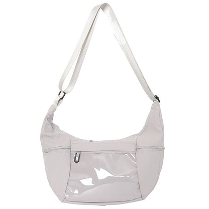 PVC Panel Plain Zip Shoulder Bag