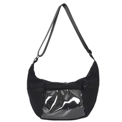 PVC Panel Plain Zip Shoulder Bag