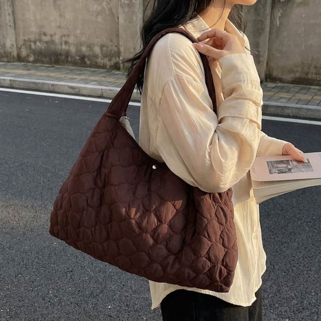 Quilted Plain Shoulder Bag