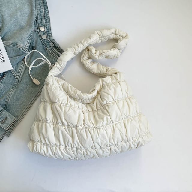 Ruched Plain Shoulder Bag