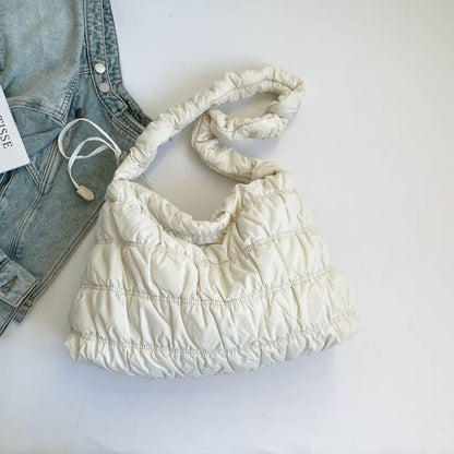 Ruched Plain Shoulder Bag