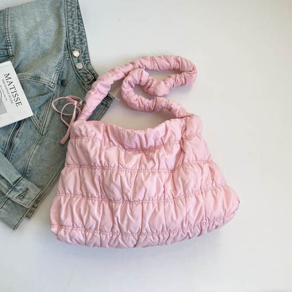 Ruched Plain Shoulder Bag