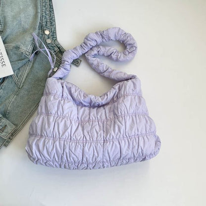 Ruched Plain Shoulder Bag