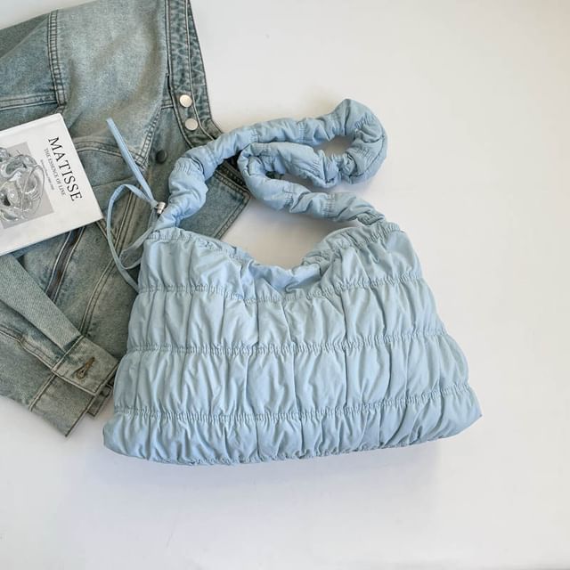 Ruched Plain Shoulder Bag