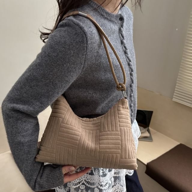 Plain Textured Shoulder Bag