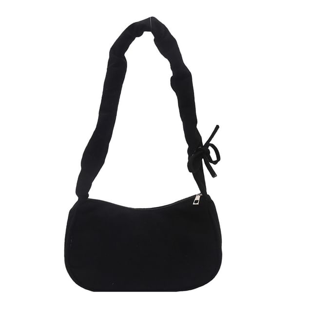 Drawstring Faux Suede Shoulder Bag