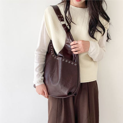 Grommet Panel Shoulder Bag