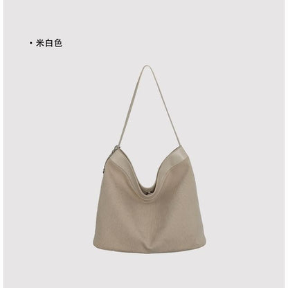 Panel Corduroy Shoulder Bag