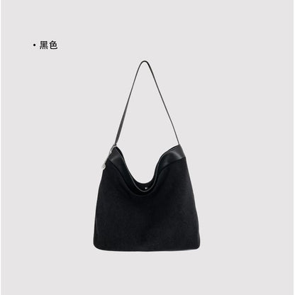 Panel Corduroy Shoulder Bag