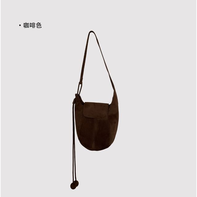 Panel Faux Suede Crossbody Shoulder Bag