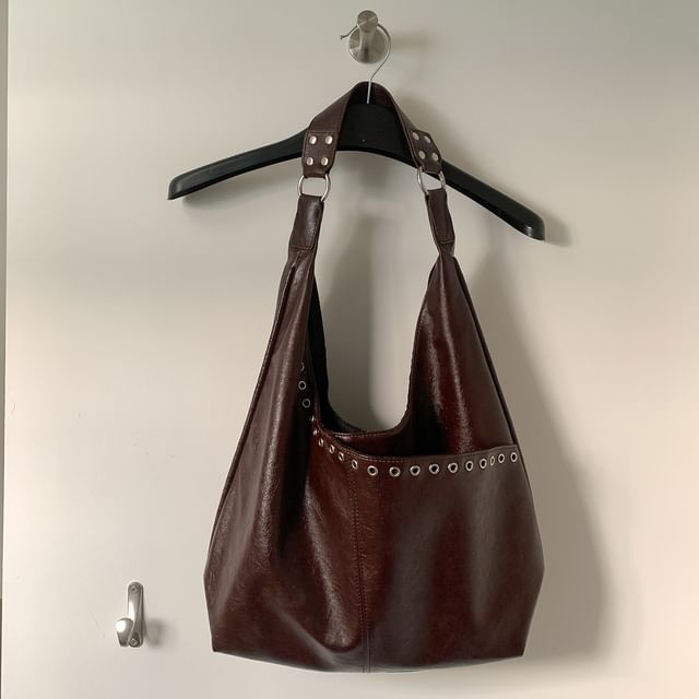Grommet Panel Shoulder Bag