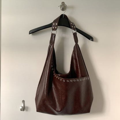 Grommet Panel Shoulder Bag