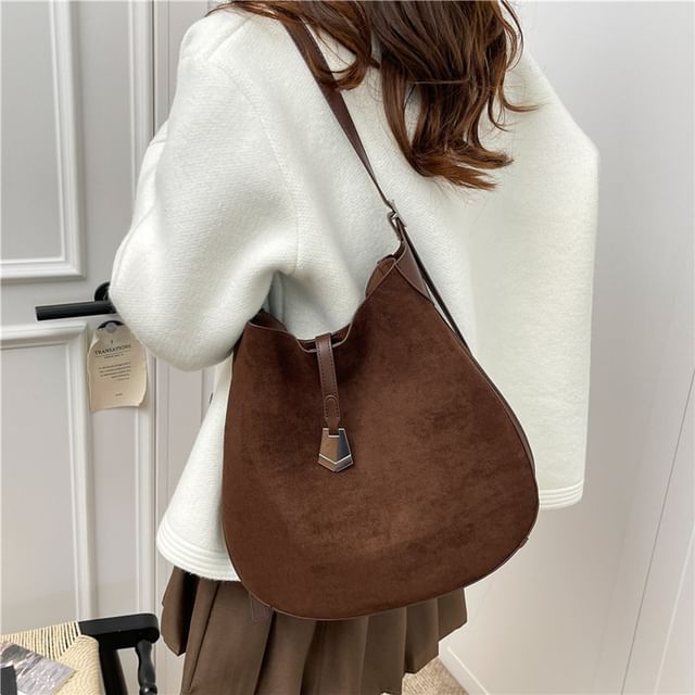 Faux Suede Shoulder Bag