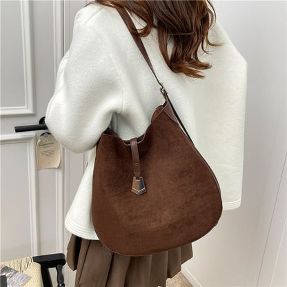 Faux Suede Shoulder Bag