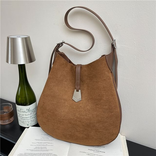 Faux Suede Shoulder Bag