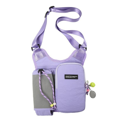 Drawstring Panel Fabric Crossbody Bag