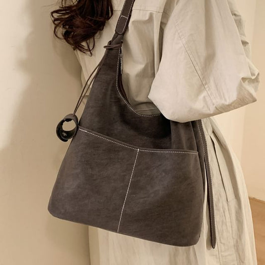 Contrast Stitch Panel Shoulder Bag