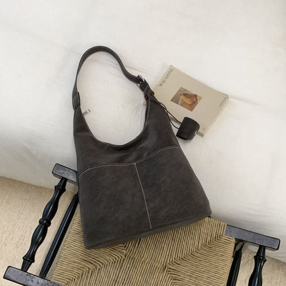 Contrast Stitch Panel Shoulder Bag