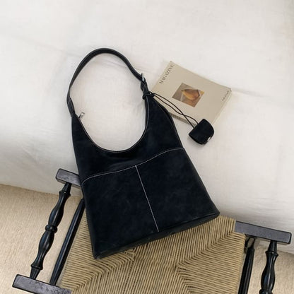 Contrast Stitch Panel Shoulder Bag