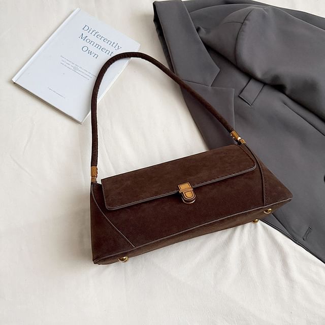 Flap Faux Suede Shoulder Bag