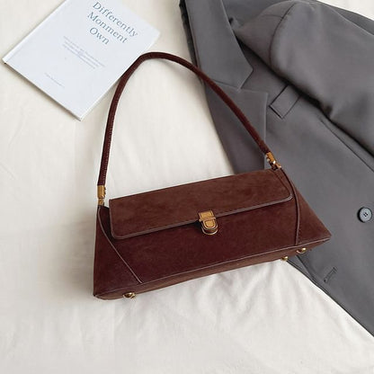 Flap Faux Suede Shoulder Bag