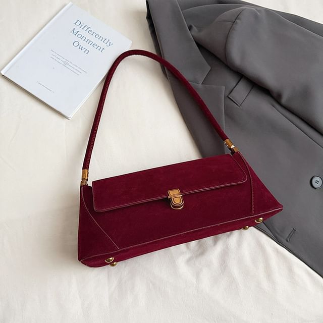 Flap Faux Suede Shoulder Bag