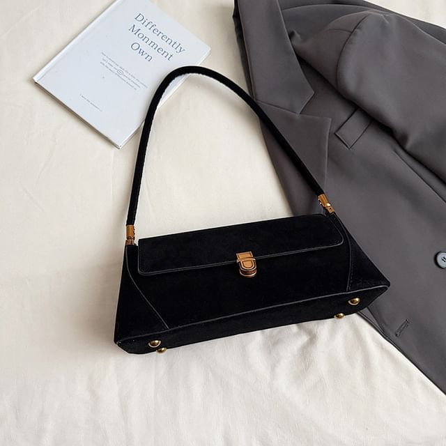 Flap Faux Suede Shoulder Bag