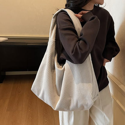 Plain Corduroy Shoulder Bag