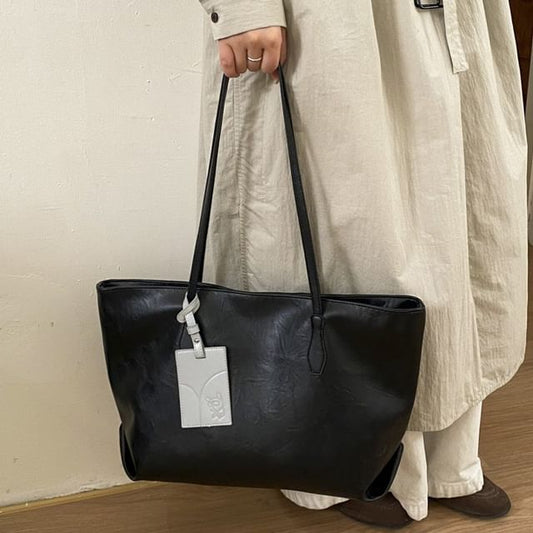 Faux Leather Tote Bag