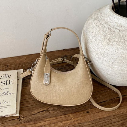 Plain Faux Leather Hobo Bag