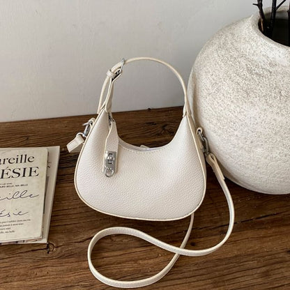 Plain Faux Leather Hobo Bag