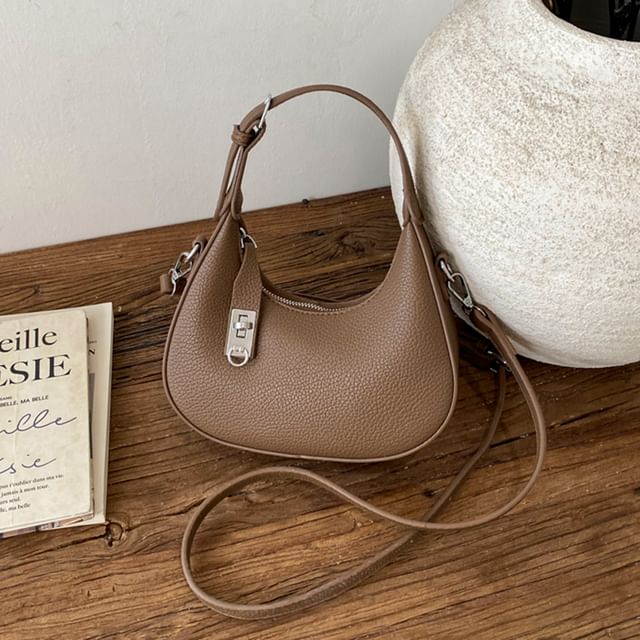 Plain Faux Leather Hobo Bag