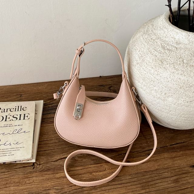 Plain Faux Leather Hobo Bag