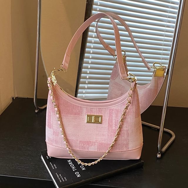 Chain Strap Faux Leather Shoulder Bag