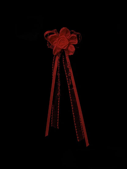 Brosche Blume / Lila Schwarz Beige Rot